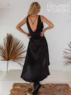Chintamani Alchemistry Silk Maxi Dress / Black^ Silk Clothes|High Low Dress
