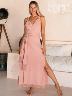 Chintamani Alchemistry Sleeveless Raw Wrap Dress / Dusty Pink^ Wrap Dress