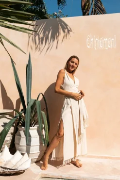 Chintamani Alchemistry Sleeveless Raw Wrap Dress / Off White^ Wrap Dress