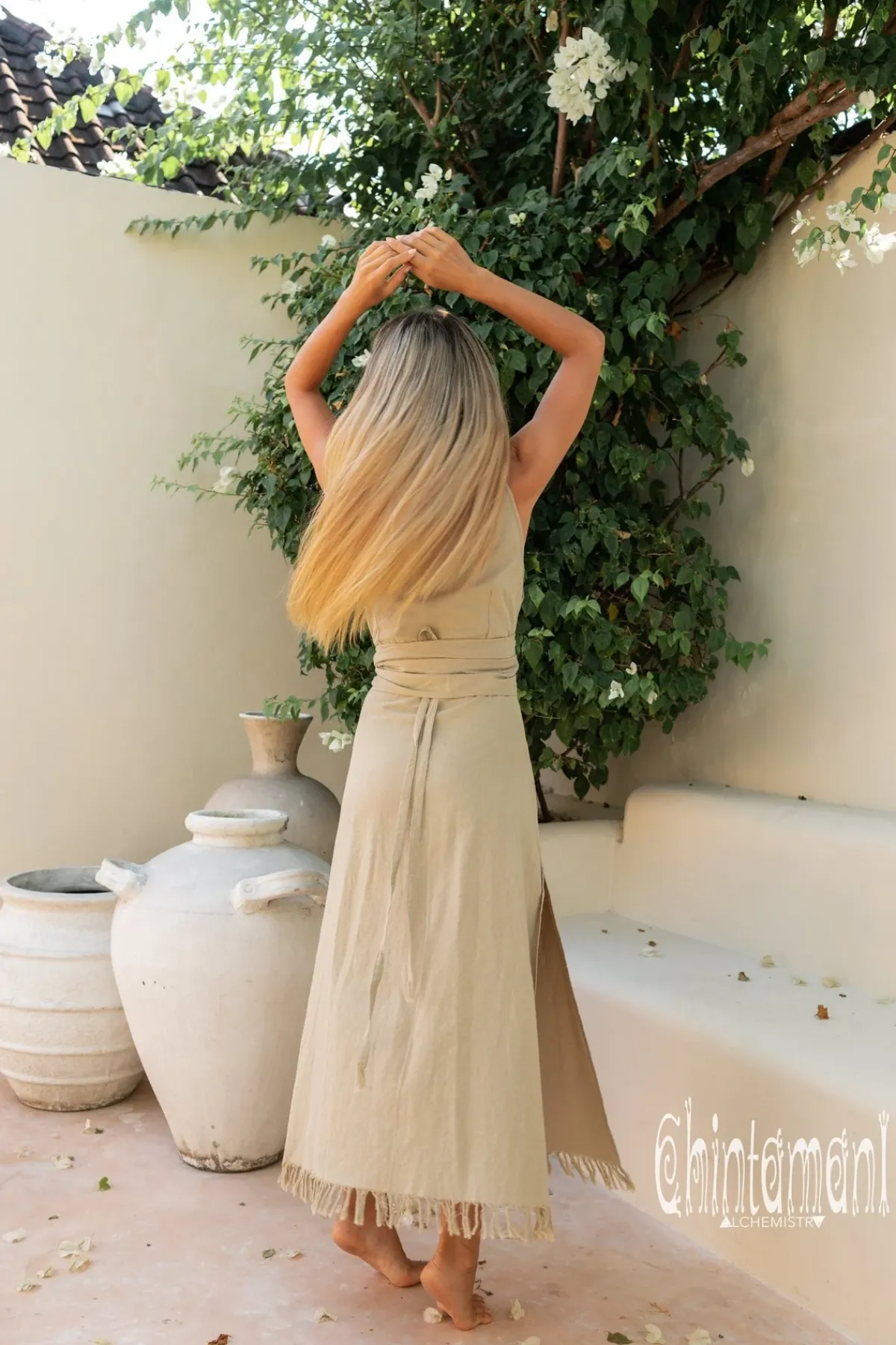 Chintamani Alchemistry Sleeveless Raw Wrap Dress / Sage^ Wrap Dress