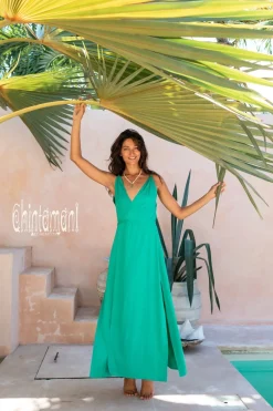 Chintamani Alchemistry Sleeveless Wrap Dress / Green^ Wrap Dress