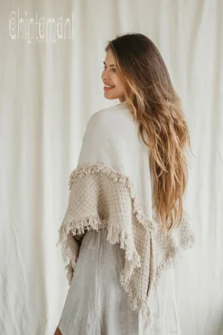 Chintamani Alchemistry Triangle Cotton Scarf / Off White^ Shawls & Scarfs