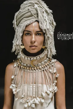 Chintamani Alchemistry Tribal Collar Necklace / Beige^ Accessories