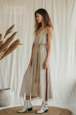 Chintamani Alchemistry V-neck Maxi Dress / Beige^ Maxi Dress