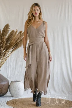 Chintamani Alchemistry V-neck Maxi Dress / Coffee^ Maxi Dress