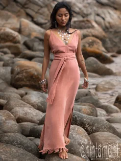 Chintamani Alchemistry V-neck Maxi Dress / Coral Rose^ Maxi Dress