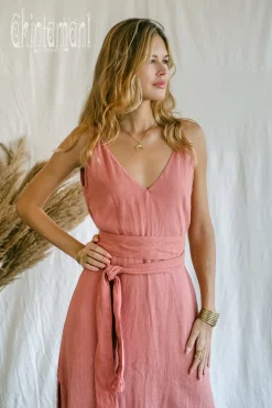 Chintamani Alchemistry V-neck Maxi Dress / Coral Rose^ Maxi Dress