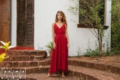 Chintamani Alchemistry V-neck Maxi Dress / Red Ochre^ Maxi Dress