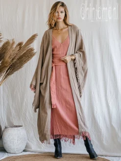 Chintamani Alchemistry Wide Sleeve Kimono / Coffee^ Kimono & Cover Up