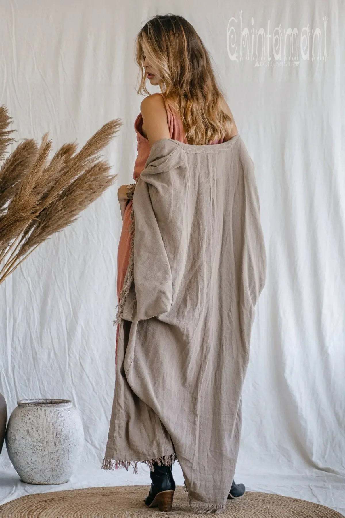 Chintamani Alchemistry Wide Sleeve Kimono / Coffee^ Kimono & Cover Up