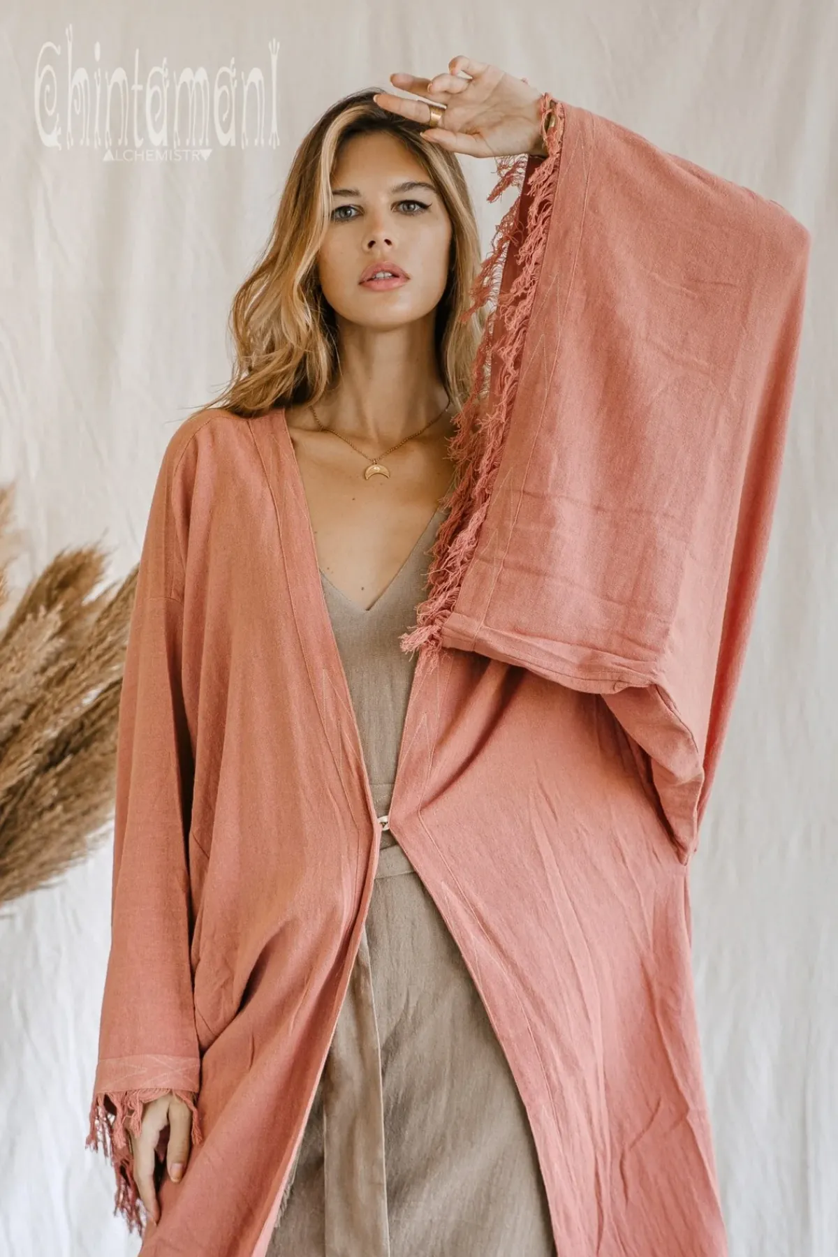 Chintamani Alchemistry Wide Sleeve Kimono / Soft Pink^ Kimono & Cover Up