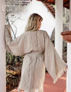 Chintamani Alchemistry Wide Sleeve Short Kimono / Beige^ Kimono & Cover Up