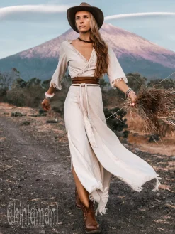 Chintamani Alchemistry Wrap Boho Dress / Off White^ Wrap Dress