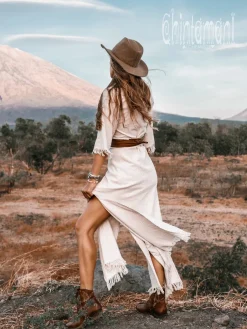 Chintamani Alchemistry Wrap Boho Dress / Off White^ Wrap Dress