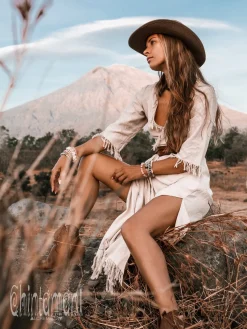 Chintamani Alchemistry Wrap Boho Dress / Off White^ Wrap Dress