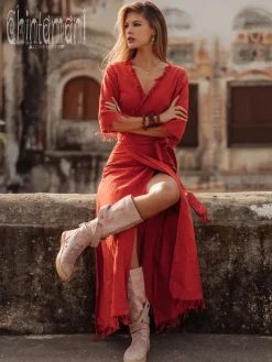 Chintamani Alchemistry Wrap Boho Dress / Red Ochre^ Wrap Dress