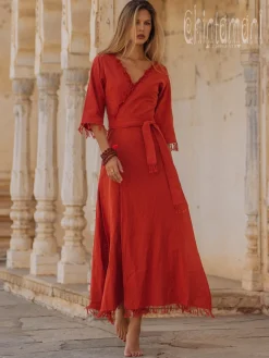 Chintamani Alchemistry Wrap Boho Dress / Red Ochre^ Wrap Dress