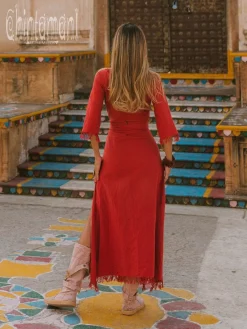 Chintamani Alchemistry Wrap Boho Dress / Red Ochre^ Wrap Dress