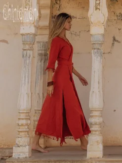 Chintamani Alchemistry Wrap Boho Dress / Red Ochre^ Wrap Dress