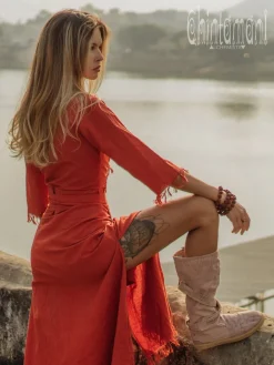 Chintamani Alchemistry Wrap Boho Dress / Red Ochre^ Wrap Dress