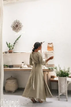 Chintamani Alchemistry Wrap Boho Dress / Sage Green^ Wrap Dress